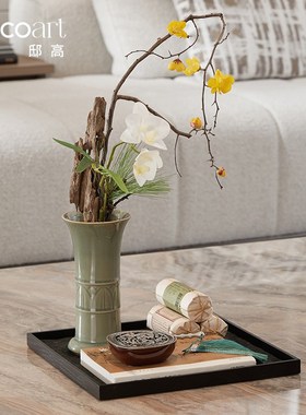 邸高宋式美学摆件软装家具搭配茶空间茶桌台面装饰书家装设计布置