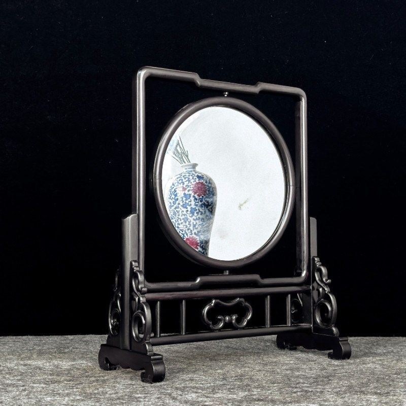 中式镜拍摄道具 东瓶西镜复古插屏摆件木雕 卯榫工艺框中堂条案镜,淘宝优惠券,粉丝福利购,淘宝优惠卷