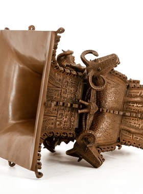 铜德堂 紫铜四羊方尊鼎摆件仿古青铜器办公室客厅中式装饰礼品