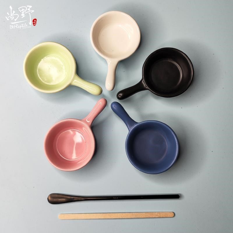 DH睫角守宫R属守宫巨人果泥食盆爬宠拌食陶瓷小碗爬虫喂食搅拌棒,淘宝优惠券,粉丝福利购,淘宝优惠卷