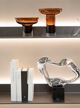 软装搭配书房饰品摆件现代简约装饰书柜书桌台面花瓶几何摆件