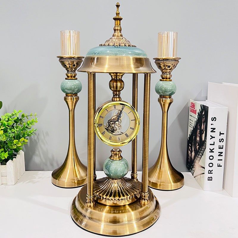 欧式钟表座钟客厅摆件欧式奢华复古台钟静音卧室创意时钟桌面办公,淘宝优惠券,粉丝福利购,淘宝优惠卷