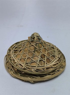 迷你斗笠茶盖玩偶斗笠帽摆件民宿饰品民间手工编织装饰品收藏道具