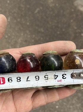 清代五品官衔帽顶顶珠官帽顶戴古代宝石帽顶配饰仿古玻璃大珠古玩