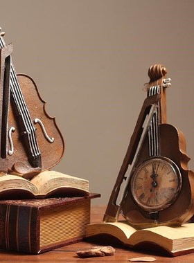 覆古小提琴摆件创意家居客厅电视柜酒柜J个性摆设室内装饰品道具