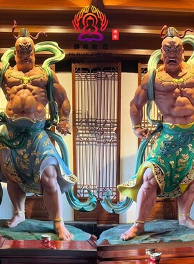 中式风格树脂哼哈二将神像佛堂专用可客制化摆件