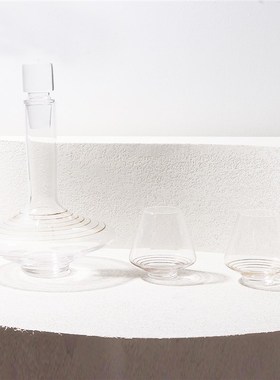 现代简约银色波点条纹玻璃酒器样板房售楼处酒店展厅茶几餐桌摆件