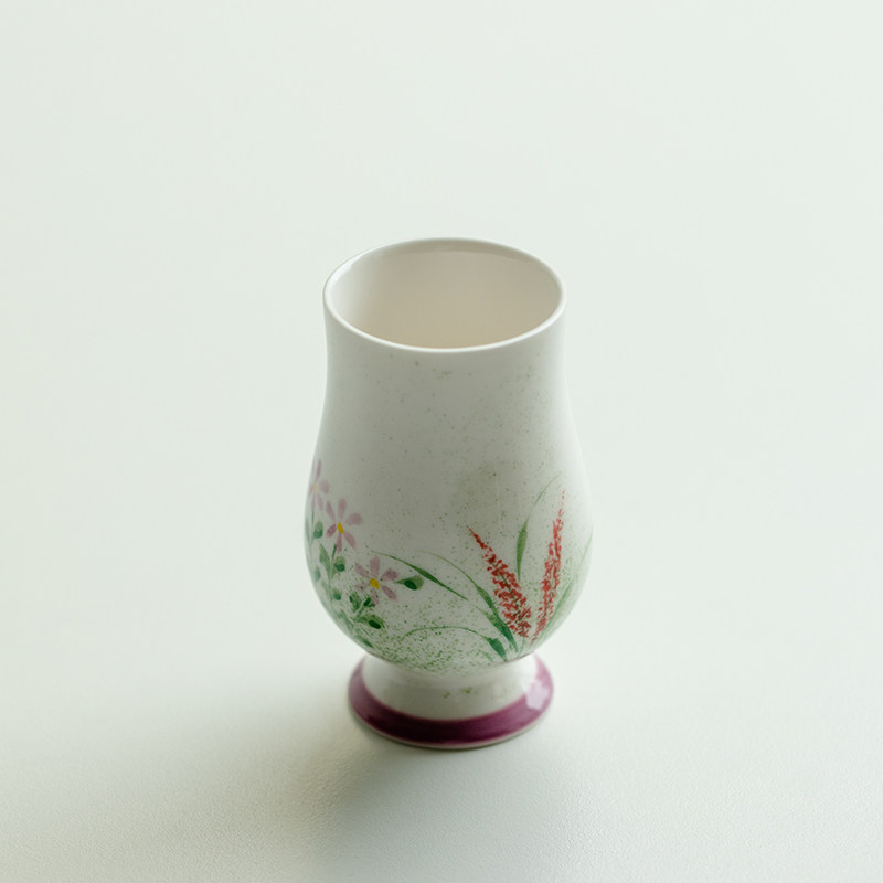 观策器隐纯手绘芦苇洒绿大度高足杯茶杯功夫品茗杯陶瓷闻香主人杯,淘宝优惠券,粉丝福利购,淘宝优惠卷