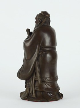 纯黄铜孔子铜像摆件创意中式家居客厅办公室装饰摆件工艺礼品