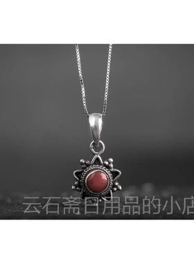 高档泊尔手工925饰品 宝石手镯尼吊坠女个性 手錬 创意覆古银民族