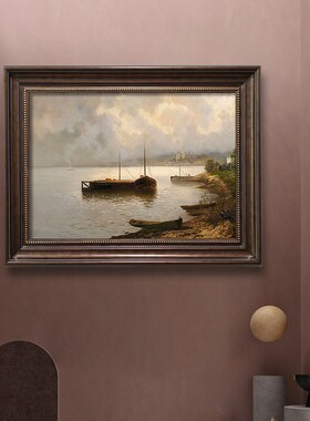 客厅餐厅装饰画列维坦欧式复古艺术风景壁画沙发背景墙玄关挂画