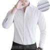 Authentic spring and autumn men's long-sleeved shirt free blue men's white vertical stripes business attire twill ironed loose work