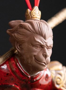 创意紫砂陶瓷齐天大圣孙悟空摆件客厅桌面家居工艺品茶室造景装饰