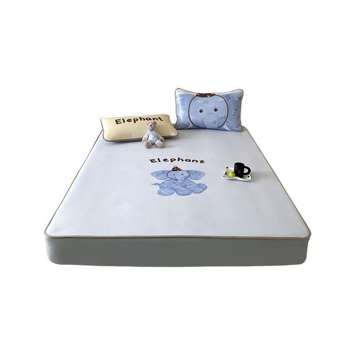 卡通风夏季冰藤凉席三件套可爱小象床笠款可水洗1.8m空调软席1.5m - 图3