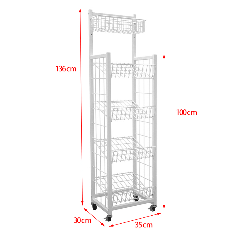 Umbrella and rain gear display rack hotel storage supermarket lobby floor small mobile rack goods with casters