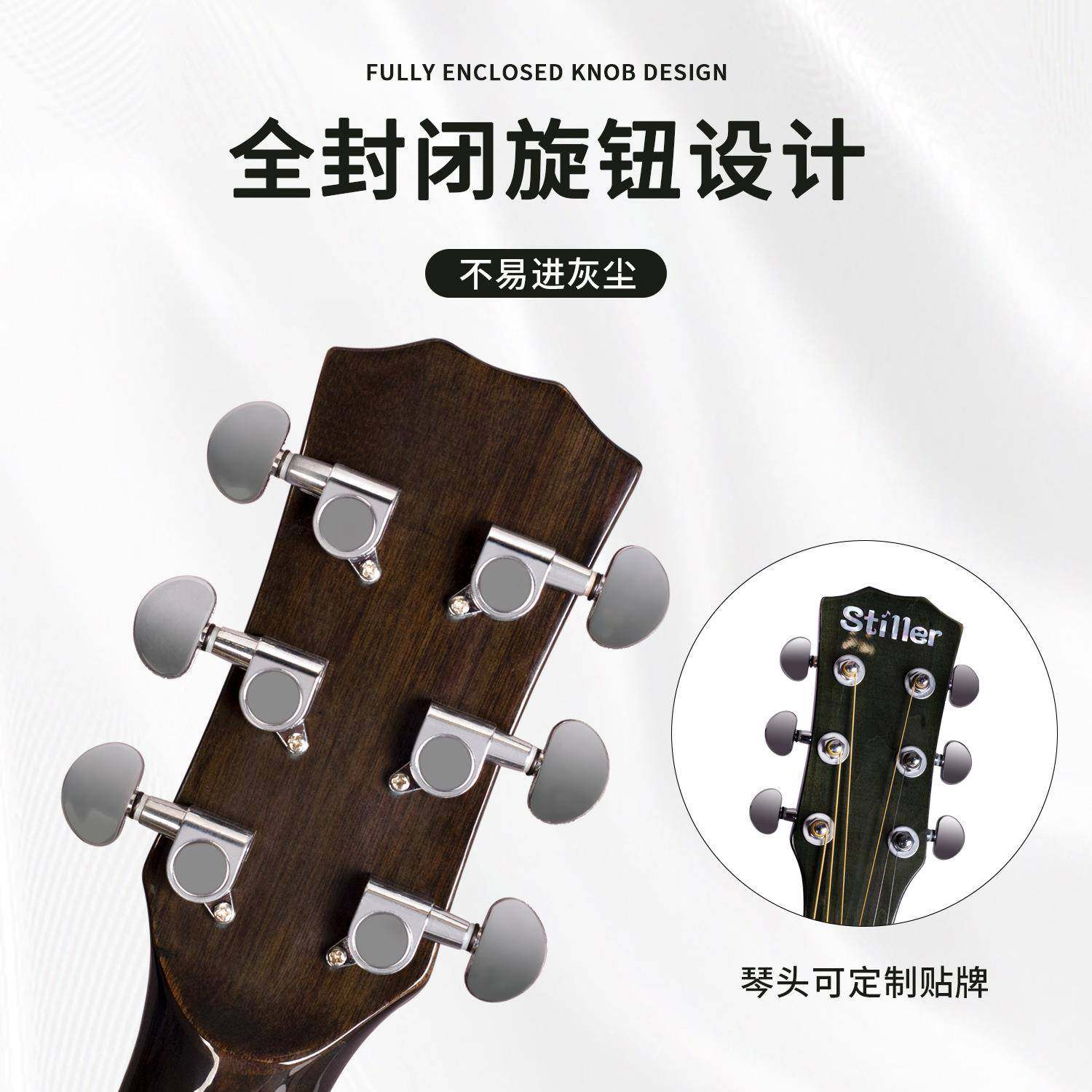 40寸吉他亮光民谣吉他初学者寸入门成人练习乐器学生民谣木吉它 - 图0