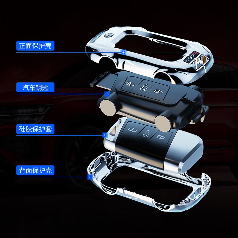 适用大众钥匙套2023新款途观l速腾朗逸宝来探歌途岳探岳车包扣壳 - 图0