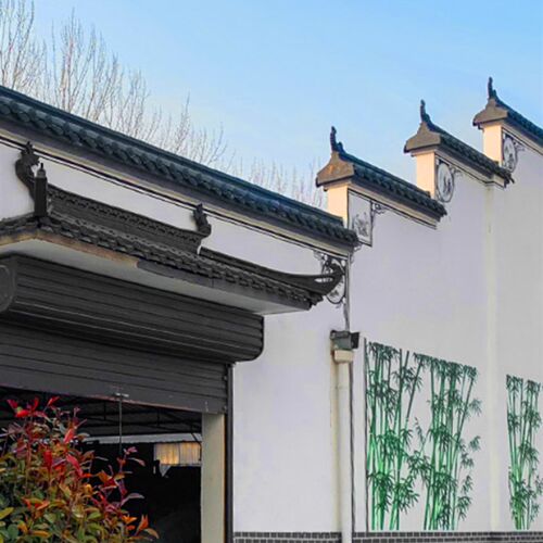 梦古徽派105*35cm一体仿古瓦徽式PP树脂屋檐装饰塑料中式滴水瓦 - 图0
