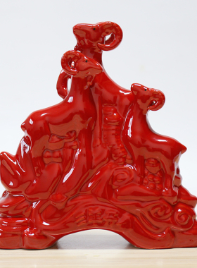 三羊开泰三阳开泰陶瓷摆件家居客厅办公室摆设工艺品礼品装饰