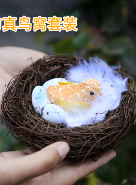 小鸟摆件仿真花园庭院民宿装饰小动物假鸟羽毛田园风园艺家居饰品