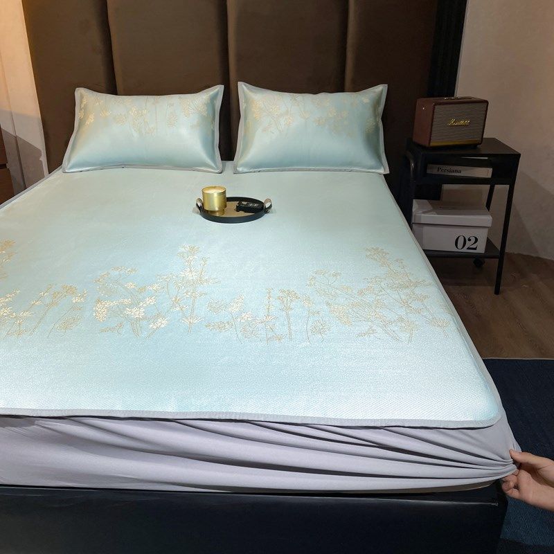 夏季床笠款冰丝凉席三件套可水洗机洗折叠高端防滑空调软席子夏天,淘宝优惠券,粉丝福利购,淘宝优惠卷