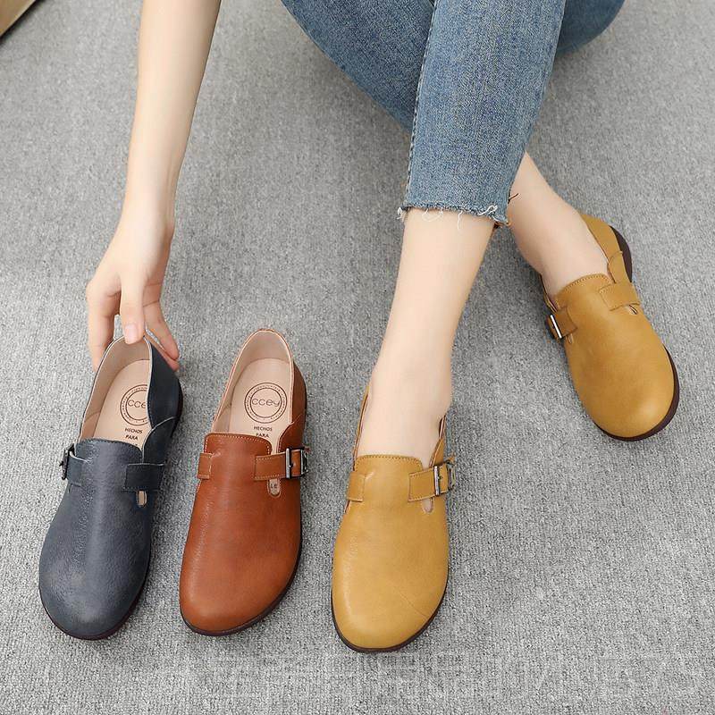 高档20深25春秋新真皮平底单鞋大款头码圆软底小皮鞋妈妈鞋舒适口,淘宝优惠券,粉丝福利购,淘宝优惠卷