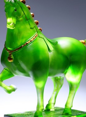 非物质文化遗产釉面唐马生肖马饰品吉祥物酒柜入口客厅创意办公室