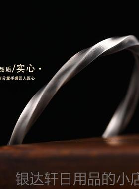 高档9礼99纯银M?biu戒s指手镯男士朴素戒的指覆古民族风格生日物