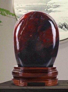 13桂林鸡血石原石摆件天然玉石观赏奇石室内客厅玄关办公室靠山石