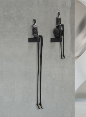 迎宾人物雕塑抽象摆设样板房售楼处创意落地工艺品玄关装饰柜摆件