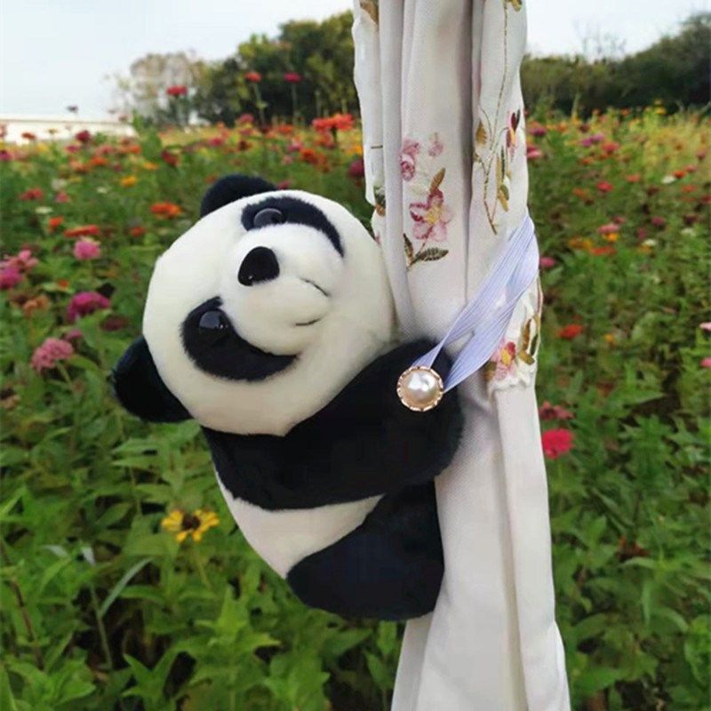 2024新款窗帘绑带熊猫公仔玩偶抱扣可爱简约扣环一对装韩式百搭 - 图1