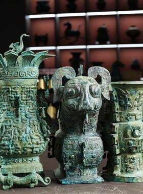 古代酒器大全f酒器套装摆件酒樽觚觥酒斝盉壶罍展馆办公室家居装