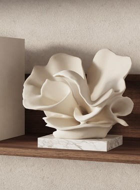 侘寂风复古海螺珊瑚海洋主题民宿酒店卧室书架装饰品创意客厅摆件