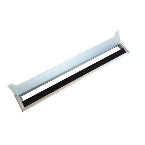 办公桌面穿线盒孔盖走线槽线孔盖板铝合金毛刷穿线盒桌面穿线孔盖 - 图3