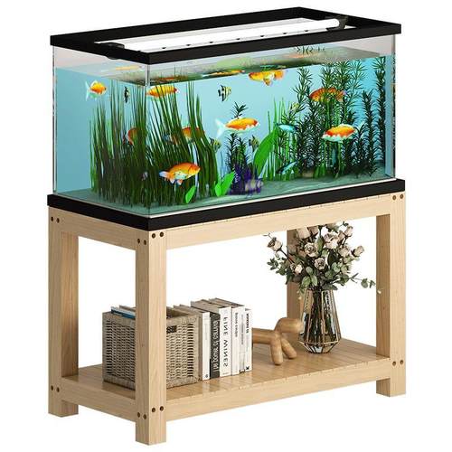 鱼缸架子实木鱼缸桌底座架玻璃缸草缸组缸架子底柜子桌子木质定做 - 图3