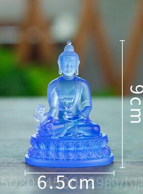 高档禅悦琉璃绿度音母观菩萨佛像你摆件佛堂客厅居家供奉迷小寸尺