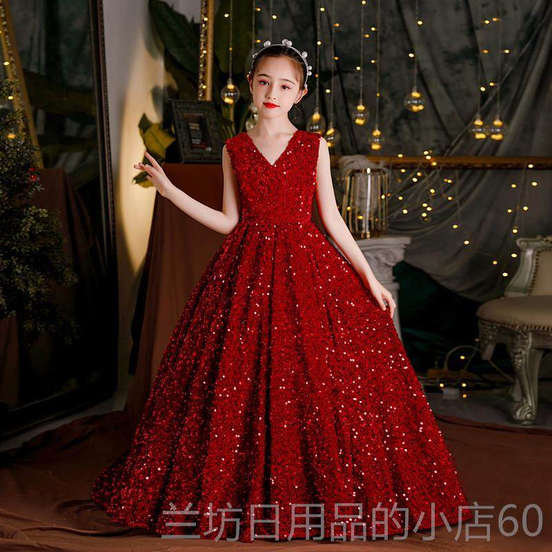 高档儿礼服女童公主裙童高端拖尾主持人晚礼服模特秀走钢琴奏演演,淘宝优惠券,粉丝福利购,淘宝优惠卷
