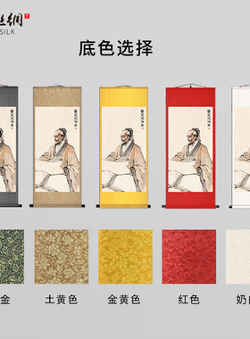 药王孙思邈医圣张仲景画像挂画书房药店沙发走廊背景墙装饰卷轴画