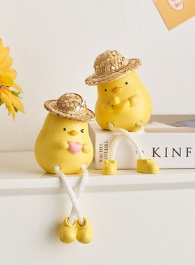 可爱治愈吊脚娃娃小摆件桌面客厅电视柜入户玄关洞洞板墙面装饰品