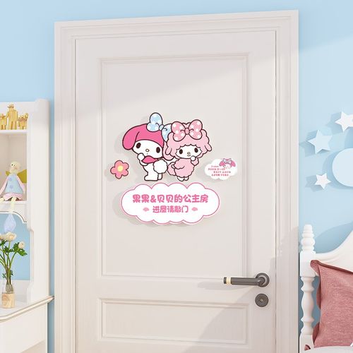 小公主房间门牌女孩创意儿童房间布置装饰卧室门贴纸挂墙贴自粘 - 图0