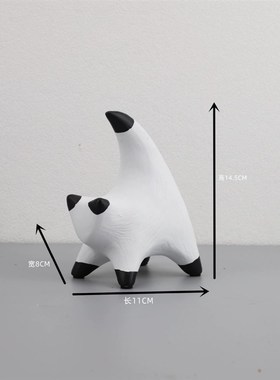 现代简约条纹平面猫动物摆件玄关样板间客厅茶几家居桌面装饰品
