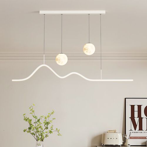 铭琢灯饰月球餐厅吊灯个性设计款吧台护眼吊灯全光谱高显指长餐桌 - 图1