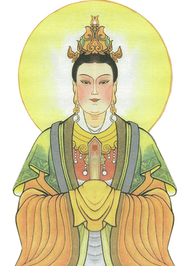 人物神像画碧霞元君卷轴画泰山奶奶挂画复古天仙玉女画客厅丝绸画
