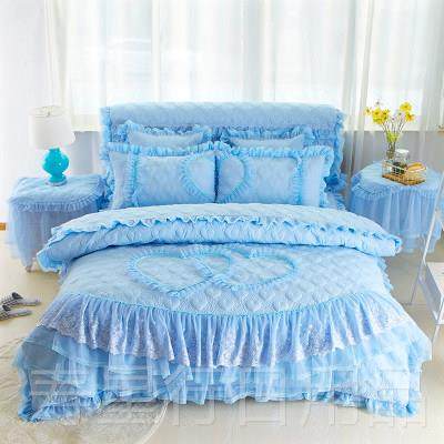 正品婚庆大红色公主风4床单四件加厚被夹棉床裙蕾套丝花边床罩套,淘宝优惠券,粉丝福利购,淘宝优惠卷