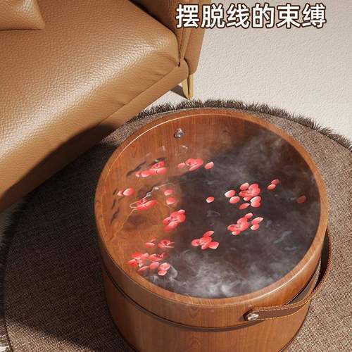 手提泡脚桶脚木质泡脚木桶泡冬天家用实木盆浴脚盆足盆洗脚994盆 - 图3