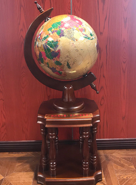 木地球仪落地摆件办公室校庆客厅书房装饰品送公司乔迁开业礼品
