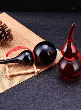 彩色琉璃葫芦摆件客厅红色黑色粉色黄水晶大葫芦厕所在西北角化解