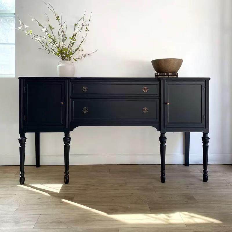 式高端复古实木储玄柜法美式轻奢入户门厅物玄关台106关餐边黑色,淘宝优惠券,粉丝福利购,淘宝优惠卷