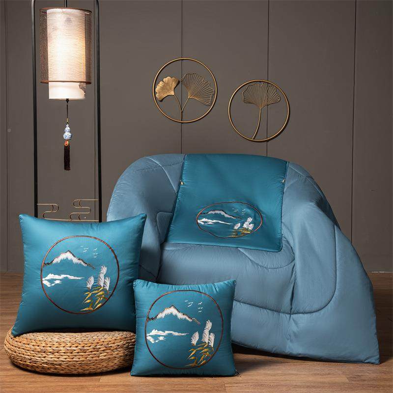 ?刺绣抱枕被子两用车内折叠纯棉中F767JTTJ式多办能室午睡二合功,淘宝优惠券,粉丝福利购,淘宝优惠卷