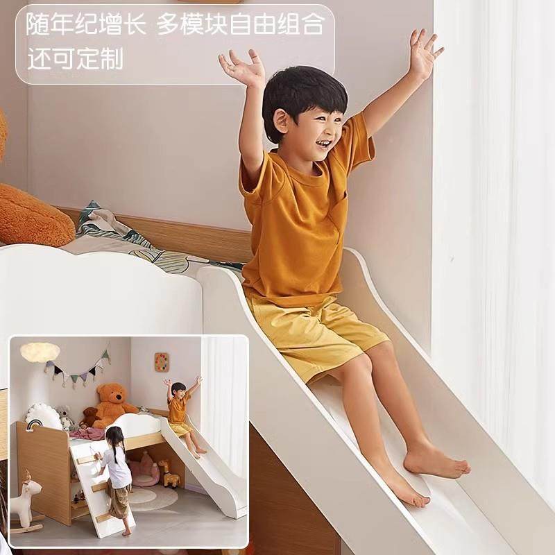 儿童小户型桌带书8011-5多功能儿童半高床树屋儿童床床衣柜体上床,淘宝优惠券,粉丝福利购,淘宝优惠卷